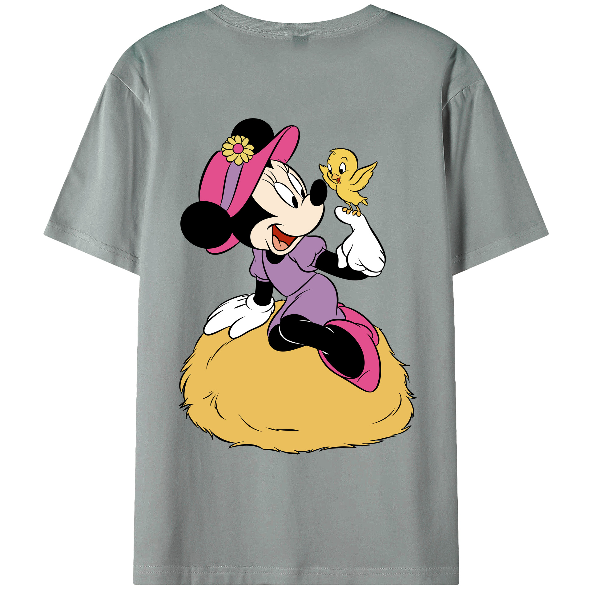 ミッキーマウス Mickey Mouse 綿100％ メンズ半袖Tシャツ（バックプリント） 通気性